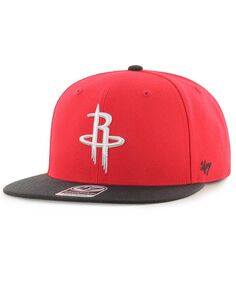 Мужская красно-черная двухцветная кепка No Shot Captain Snapback Houston Rockets &apos;47 Brand