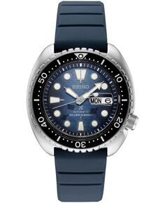 Мужские автоматические часы Prospex Diver темно-синие с силиконовым ремешком, 45 мм Seiko