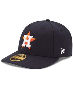 Мужская темно-синяя шляпа Houston Astros Home Authentic Collection On-Field Low Profile 59FIFTY Облегающая шляпа New Era