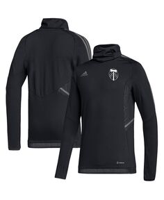 Мужской черный утепленный пуловер Portland Timbers COLD.RDY с регланами adidas