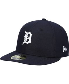 Мужская темно-синяя шляпа Detroit Tigers Authentic Collection On-Field Home Low Profile 59FIFTY Облегающая шляпа New Era