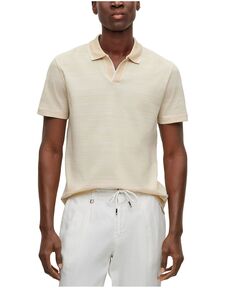 Мужская разноцветная рубашка-поло из мерсеризованного жаккардового хлопка Hugo Boss