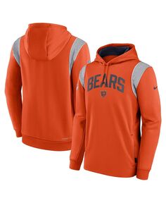 Мужской оранжевый пуловер с капюшоном Chicago Bears Sideline Athletic Stack Performance Nike
