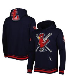 Мужской темно-синий пуловер с капюшоном и логотипом St. Louis Cardinals Mash Up Pro Standard