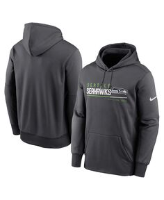 Мужской пуловер с капюшоном с логотипом антрацитового цвета Seattle Seahawks Prime Nike