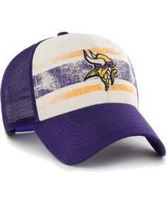 Мужская кремовая регулируемая кепка Minnesota Vikings Breakout MVP Trucker &apos;47 Brand