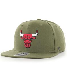 Мужская оливковая кепка с камуфляжным принтом Chicago Bulls Ballpark Captain Snapback &apos;47 Brand