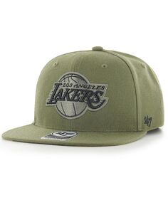 Мужская оливковая кепка с камуфляжным принтом Los Angeles Lakers Ballpark Captain Snapback &apos;47 Brand