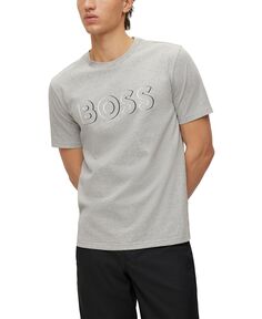Мужская футболка из матового джерси с динамическим логотипом и принтом Hugo Boss