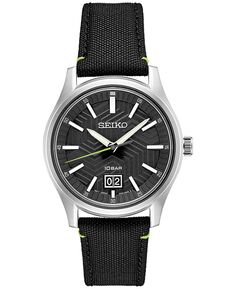 Мужские часы Essentials с черным нейлоновым ремешком, 40 мм Seiko