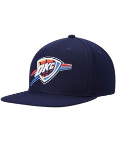 Мужская темно-синяя шляпа Snapback Oklahoma City Thunder Ground 2.0 Mitchell &amp; Ness