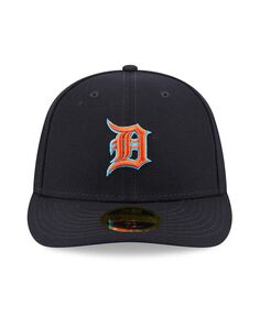 Мужская темно-синяя шляпа приталенного цвета Detroit Tigers 2023 MLB Father&apos;s Day Low Profile 59FIFTY New Era