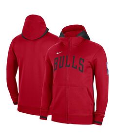 Мужская толстовка с молнией во всю длину Red Chicago Bulls Authentic Showtime Performance Nike