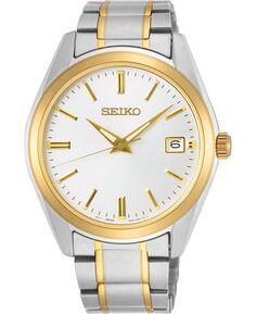 Мужские двухцветные часы-браслет из нержавеющей стали Essentials 40,2 мм Seiko