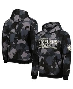 Мужской черный пуловер с капюшоном Pittsburgh Steelers Camo The Wild Collective