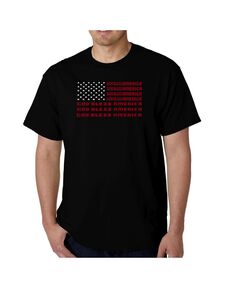 Мужская футболка с надписью «Боже, благослови Америку» LA Pop Art