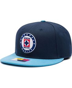 Мужская темно-синяя, голубая шляпа Cruz Azul America&apos;s Game Fitted Hat Fan Ink