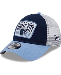 Мужская темно-синяя, голубая кепка Sporting Kansas City с нашивкой 9Forty Trucker Snapback New Era