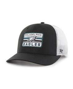 Мужская регулируемая кепка дальнобойщика Philadelphia Eagles Drifter черного и белого цвета &apos;47 Brand