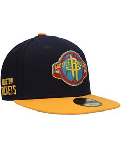 Мужская темно-синяя, золотая шляпа Houston Rockets Midnight 59Fifty. New Era