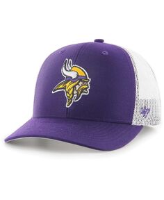 Мужская регулируемая кепка дальнобойщика Minnesota Vikings фиолетового цвета &apos;47 Brand