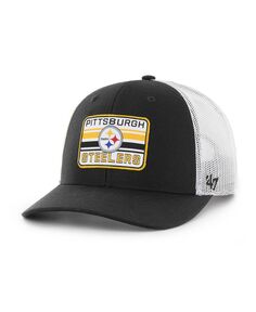 Мужская регулируемая кепка дальнобойщика Pittsburgh Steelers Drifter черного и белого цвета &apos;47 Brand