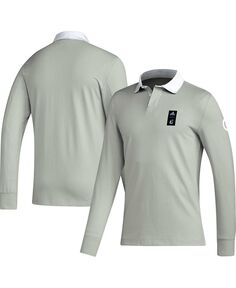 Мужская серая рубашка-поло с длинным рукавом Player 2023 Minnesota United FC Travel adidas