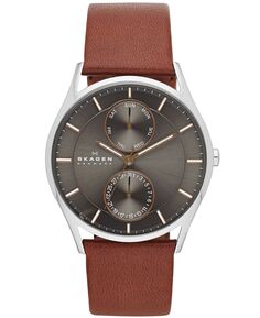 Мужские часы Holst с коричневым кожаным ремешком 40 мм SKW6086 Skagen