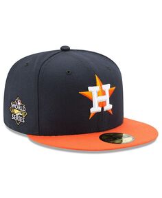 Мужская темно-синяя, оранжевая шляпа Houston Astros World Series 2022 с боковой нашивкой 59FIFTY. New Era