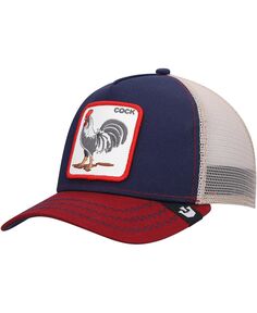 Мужская темно-синяя, красная шляпа Snapback The Rooster Trucker Snapback Goorin Bros.