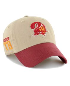 Мужская регулируемая кепка цвета хаки, красного цвета Tampa Bay Buccaneers Ashford Clean Up &apos;47 Brand