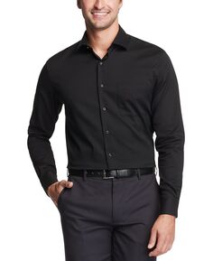 Мужская однотонная классическая рубашка классического/стандартного кроя больших и высоких размеров с защитой от пятен Van Heusen