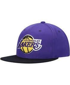Мужская фиолетовая бандана Los Angeles Lakers из твердой древесины, классическая бандана, шляпа Snapback Mitchell &amp; Ness