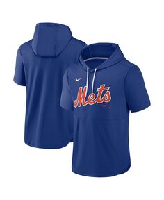 Мужской пуловер с капюшоном Royal New York Mets Springer Team с короткими рукавами Nike