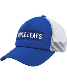 Мужская сине-белая кепка Toronto Maple Leafs Team Plate Trucker Snapback adidas