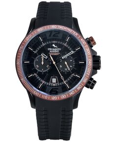 Мужские часы с хронографом Hurricane, черный силиконовый ремешок, 46 мм Strumento Marino