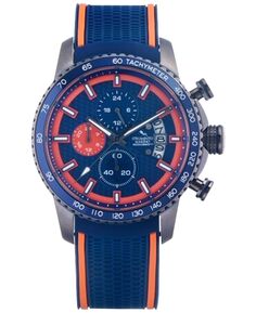 Мужские часы с хронографом Freedom, синий силиконовый ремешок, 45 мм Strumento Marino