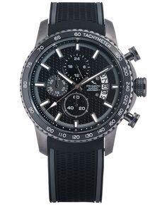 Мужские часы с хронографом Freedom, черный перфорированный силиконовый ремешок, 45 мм Strumento Marino