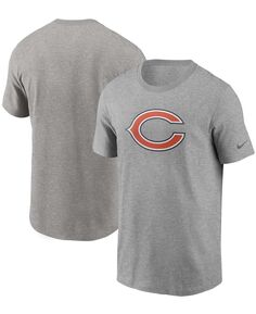 Мужская серая футболка с логотипом Chicago Bears с меланжевым рисунком Nike