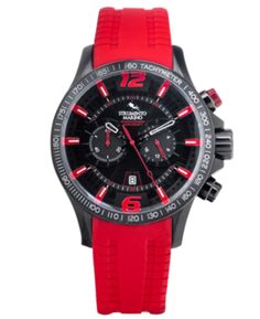 Мужские часы с хронографом Hurricane, красный силиконовый ремешок, 46 мм Strumento Marino