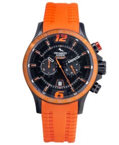 Мужские часы с хронографом Hurricane Orange на силиконовом ремешке 46 мм Strumento Marino