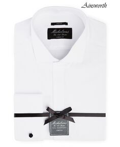 Мужская рубашка-смокинг классического/стандартного кроя, однотонная эластичная рубашка с французскими манжетами Michelsons