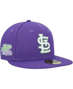 Мужская фиолетовая приталенная шляпа St. Louis Cardinals Lime 59FIFTY New Era