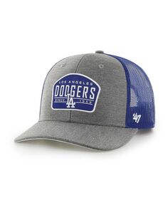 Мужская темно-серая кепка Los Angeles Dodgers Slate Trucker Snapback &apos;47 Brand