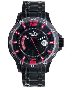 Мужские часы Hurricane с черным браслетом из нержавеющей стали с ионным покрытием, 46 мм Strumento Marino
