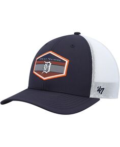 Мужская темно-синяя белая кепка Detroit Tigers Spring Training Burgess Trucker Snapback &apos;47 Brand