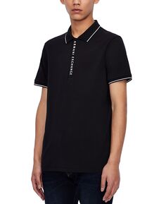 Мужская рубашка поло с планкой с логотипом Armani Exchange