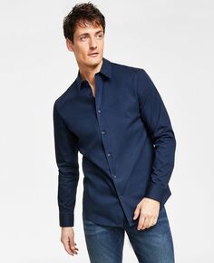 Мужская изысканная рубашка узкого кроя на пуговицах Calvin Klein