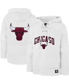 Мужской белый пуловер с капюшоном Chicago Bulls 2022/23 Pregame MVP Lacer — City Edition &apos;47 Brand