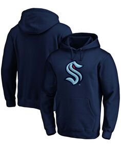 Мужской темно-синий пуловер с капюшоном и логотипом Big and Tall Seattle Kraken Primary Fanatics